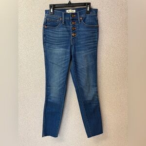 Madewell Women Size‎ 25 10’’ High Rise Skinny Crop Button Fly Denim Jeans